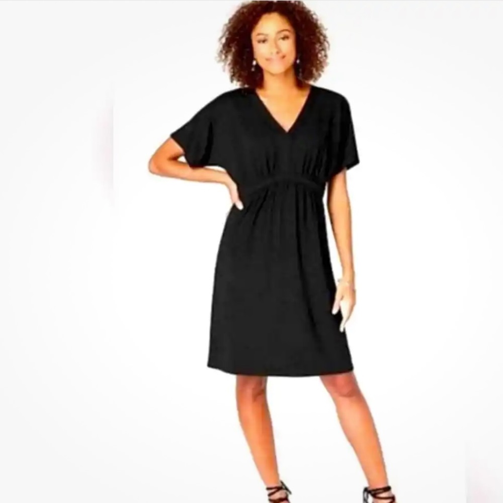 j jill Dress Women’s Size Small Petite Black V-Neck Short Sleeve
